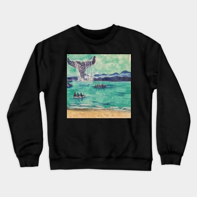 Whale Crewneck Sweatshirt by teenamarie23art